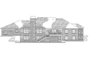 Exterior - Rear Elevation for European House Plan #5-296 - 5 bed, 4.5 bath