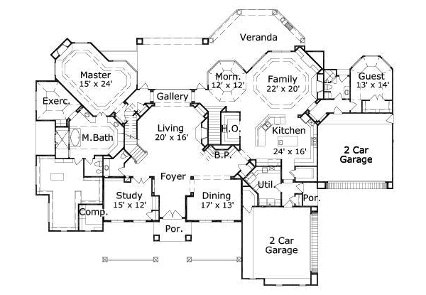 European Floor Plan - Main Floor Plan #411-166