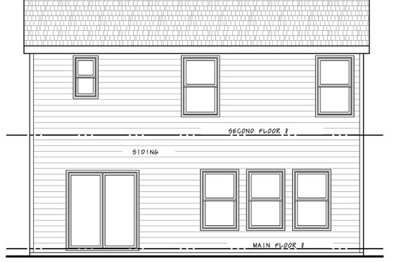 Exterior - Rear Elevation for Farmhouse House Plan #20-2427 - 3 bed, 2.5 bath