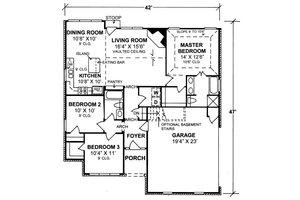 Floor Plan - Main Floor for Traditional House Plan #20-334 - 3 bed, 2 bath