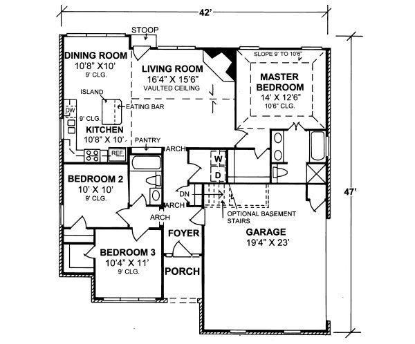 Home Plan - Traditional Floor Plan - Main Floor Plan #20-334