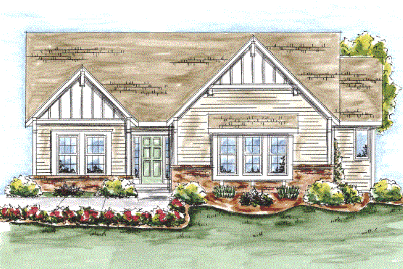 Home Plan - Exterior - Front Elevation 3 for Traditional House Plan #20-1603 - 2 bed, 2 bath