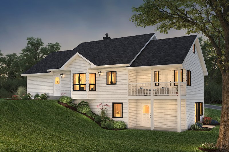 Architectural House Design - Rear elevation basement version