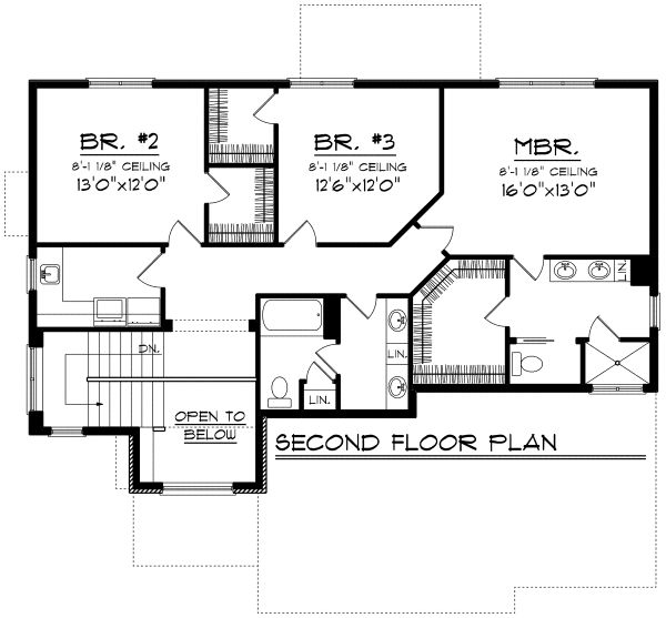 House Design - European Floor Plan - Upper Floor Plan #70-1171