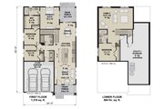 Farmhouse Style House Plan - 3 Beds 2 Baths 1319 Sq/Ft Plan #51-1505 Floor 