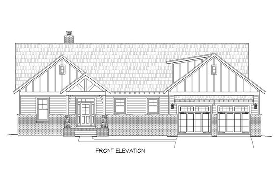 Exterior - Front Elevation 3 for Craftsman House Plan #932-10 - 3 bed, 2.5 bath