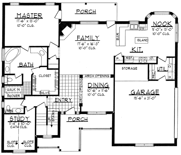 Traditional Floor Plan - Main Floor Plan #62-142