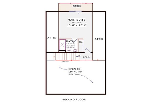 House Blueprint - Cottage Floor Plan - Upper Floor Plan #3-348