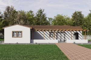 Exterior - Front Elevation 3 for Mediterranean House Plan #1106-30 - 2 bed, 2 bath