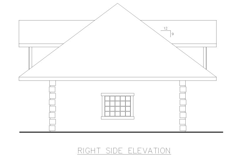 Home Plan - Exterior - Other Elevation 1 for Traditional House Plan #117-1108, 1 bath