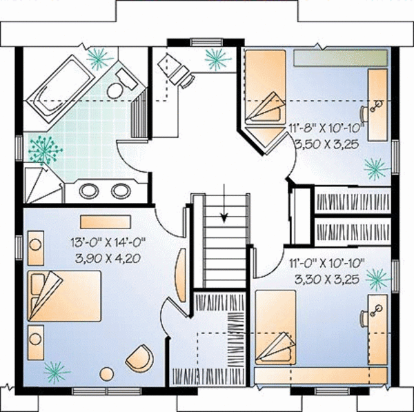 Country Floor Plan - Upper Floor Plan #23-487