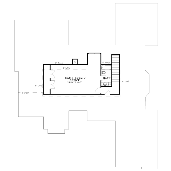 Traditional Floor Plan - Upper Floor Plan #17-2062