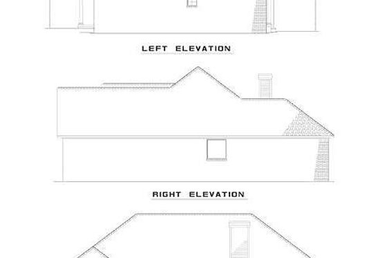 Exterior - Rear Elevation for Traditional House Plan #17-595 - 3 bed, 2 bath