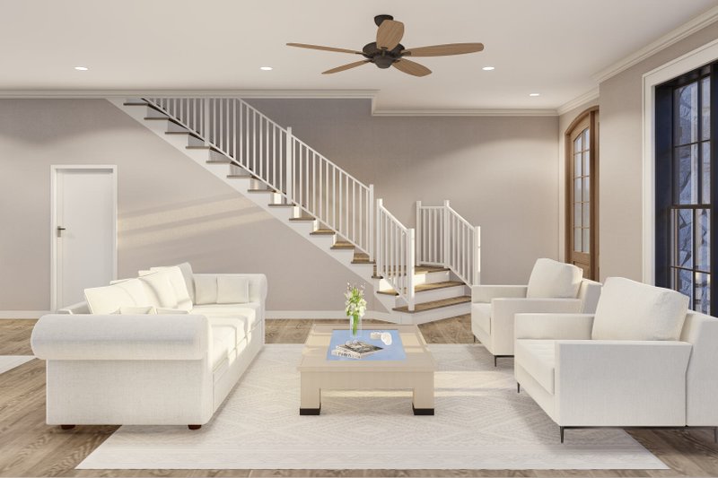 House Plan Design - Interior - Family Room 1 for European House Plan #17-2526 - 2 bed, 2.5 bath