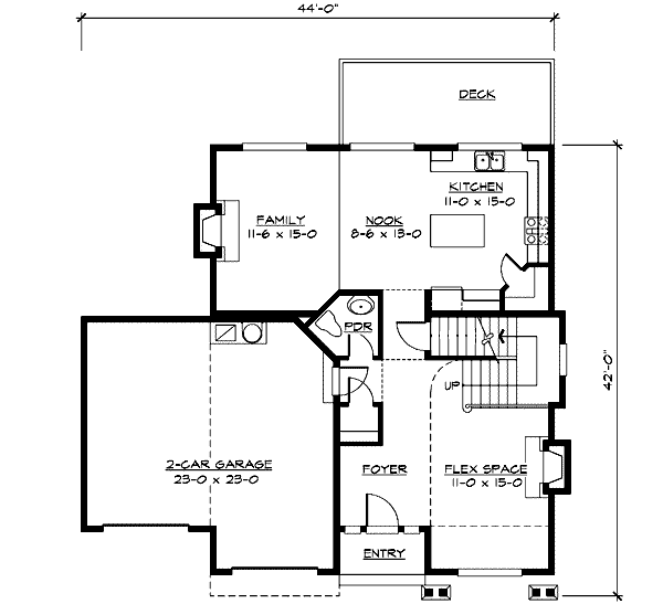 Craftsman Floor Plan - Main Floor Plan #132-106