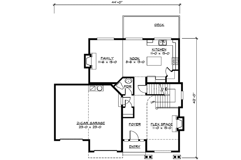 Dream House Plan - Floor Plan - Main Floor for Craftsman House Plan #132-106 - 2 bed, 2.5 bath
