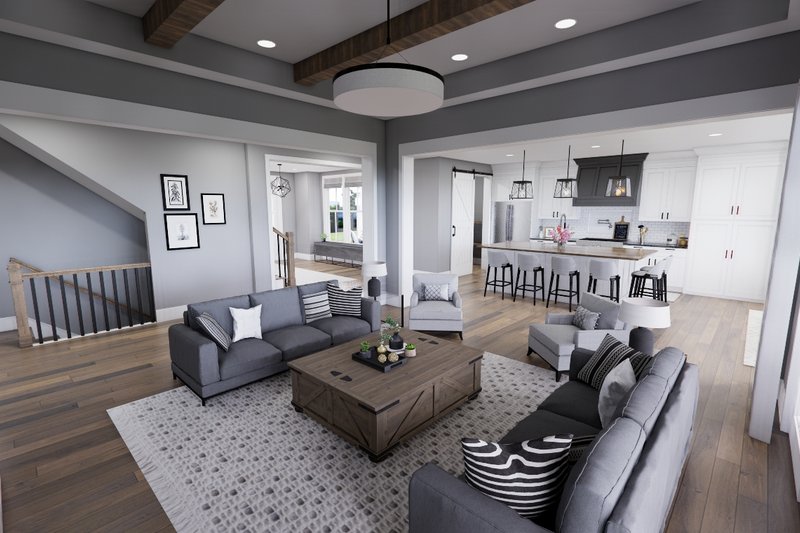 Architectural House Design - Interior - Family Room 3 for Farmhouse House Plan #51-1560 - 6 bed, 4.5 bath