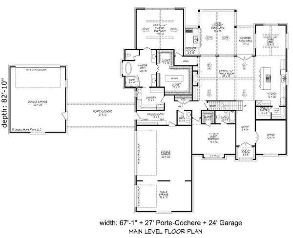 Southern Floor Plan - Main Floor Plan #932-843