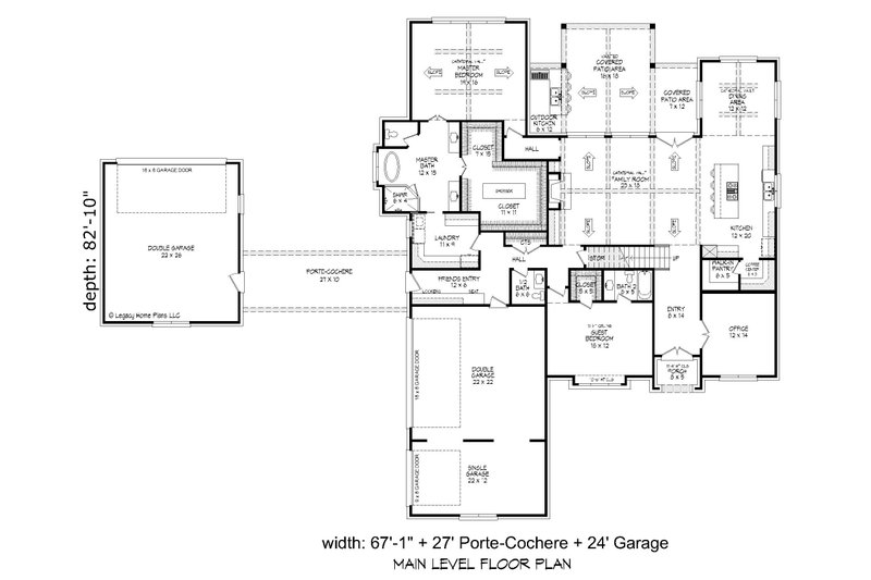 Architectural House Design - Floor Plan - Main Floor for Southern House Plan #932-843 - 5 bed, 4.5 bath