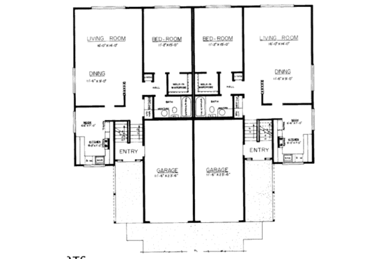 Floor Plan - Main Floor for Traditional House Plan #303-198 - 3 bed, 2 bath