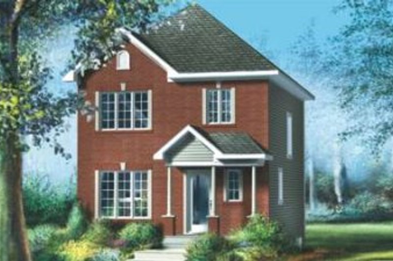 European Style House Plan - 3 Beds 1.5 Baths 1152 Sq/Ft Plan #25-4006