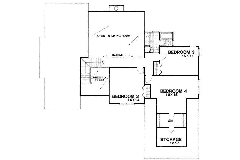Architectural House Design - Floor Plan - Upper Floor for European House Plan #56-194 - 4 bed, 2.5 bath