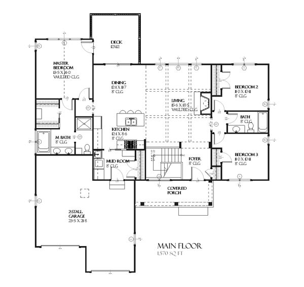 Ranch Floor Plan - Main Floor Plan #901-57