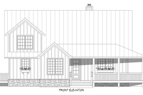 Exterior - Front Elevation 3 for Cabin House Plan #932-776 - 3 bed, 2.5 bath