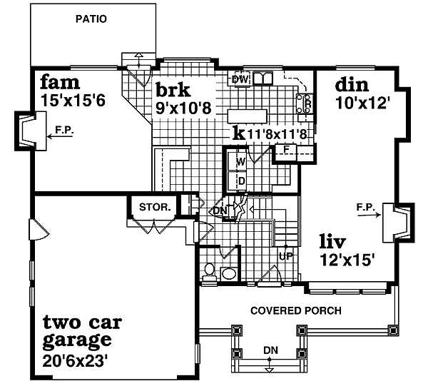 Craftsman Floor Plan - Main Floor Plan #47-356