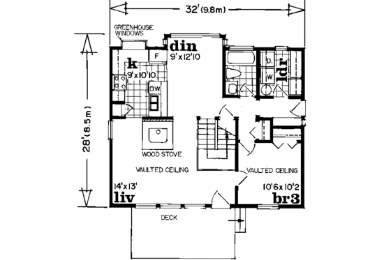 Floor Plan - Main Floor House Plan #47-601 - 3 bed, 2 bath