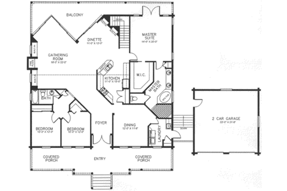 Floor Plan - Main Floor for Log House Plan #115-156 - 3 bed, 2 bath
