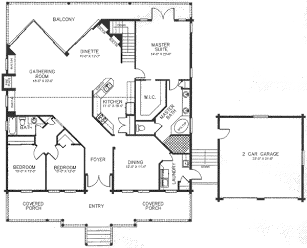 Log Floor Plan - Main Floor Plan #115-156