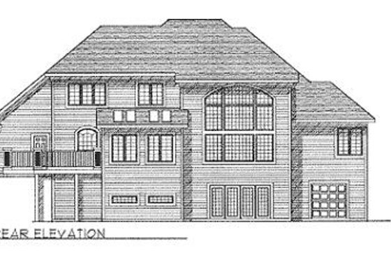 Exterior - Rear Elevation for Traditional House Plan #70-455 - 4 bed, 2.5 bath