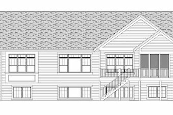 Exterior - Rear Elevation for Craftsman House Plan #51-351 - 1 bed, 1.5 bath