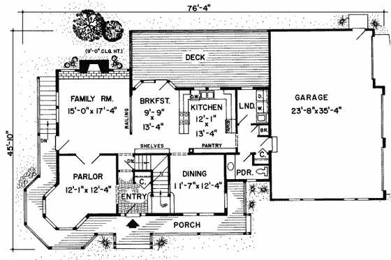 Floor Plan - Main Floor for Victorian House Plan #312-201 - 3 bed, 2.5 bath