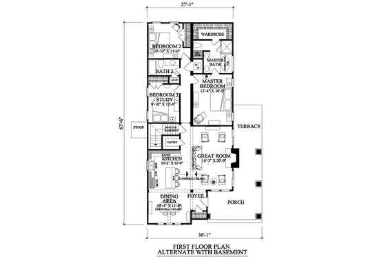 Floor Plan - Other Floor for Craftsman House Plan #137-267 - 3 bed, 2 bath