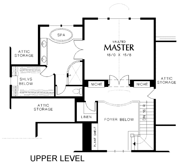 Architectural House Design - Traditional Floor Plan - Upper Floor Plan #48-158