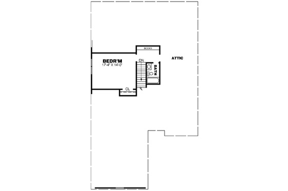 Floor Plan - Upper Floor for Southern House Plan #34-182 - 4 bed, 3 bath