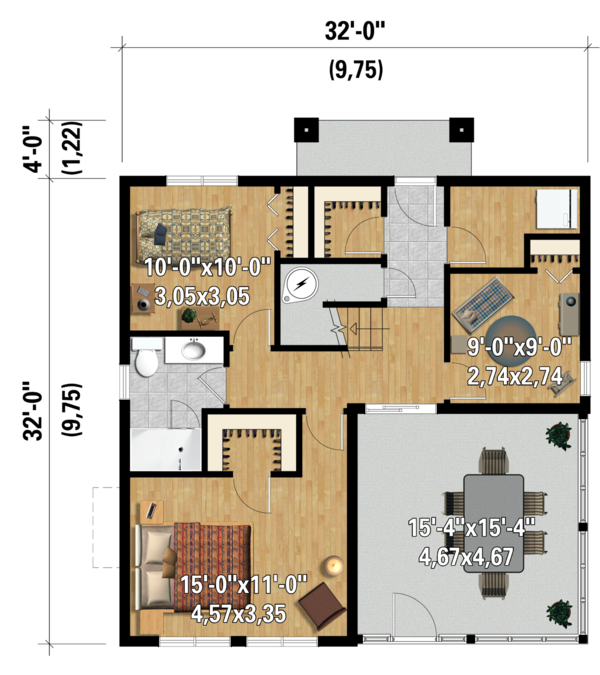 Contemporary Floor Plan - Main Floor Plan #25-4365