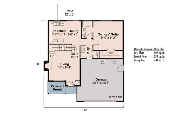 Floor Plan - Other Floor for Farmhouse House Plan #124-538 - 4 bed, 2 bath