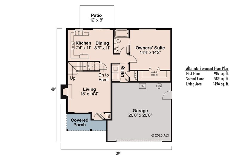 Home Plan - Floor Plan - Other Floor for Farmhouse House Plan #124-538 - 4 bed, 2 bath
