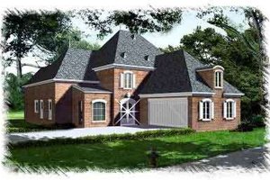 House Blueprint - European Exterior - Front Elevation Plan #15-271