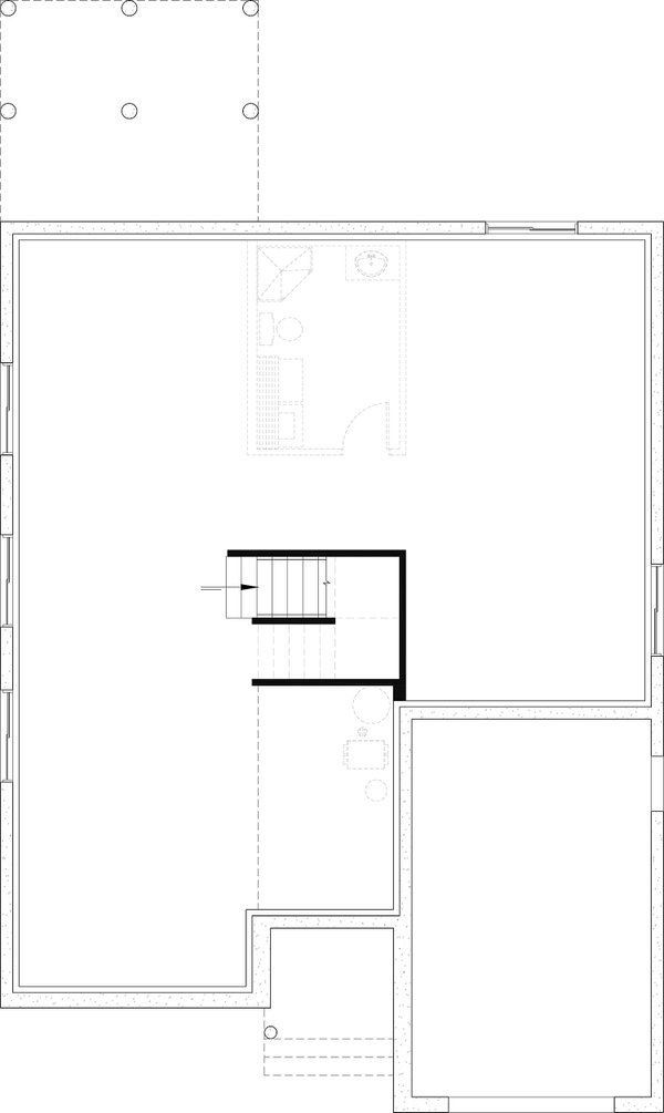 Architectural House Design - Floor Plan - Lower Floor for Traditional House Plan #23-786 - 2 bed, 1 bath