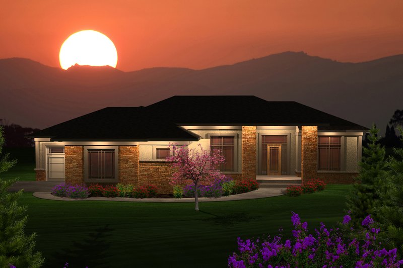 Architectural House Design - Ranch Exterior - Front Elevation Plan #70-1120