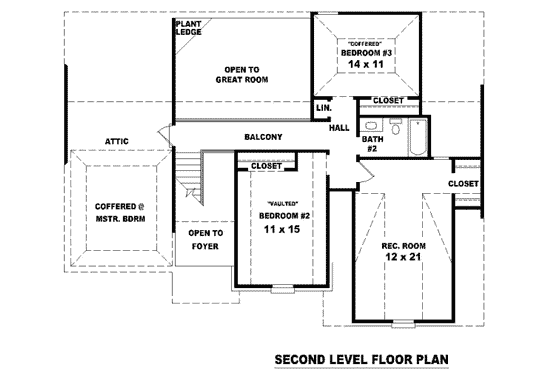 Floor Plan - Upper Floor for Traditional House Plan #81-760 - 3 bed, 2.5 bath