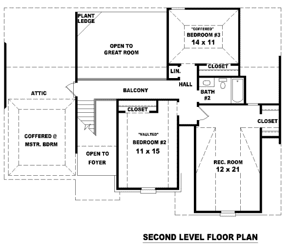 Traditional Floor Plan - Upper Floor Plan #81-760