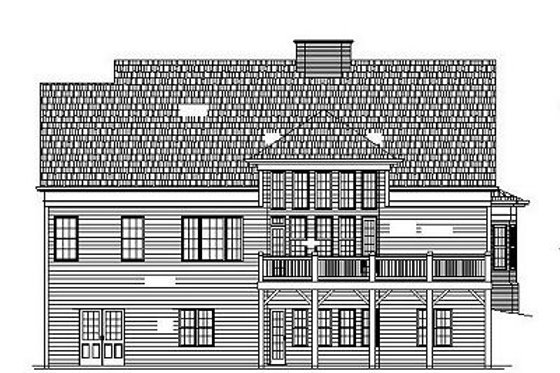 Exterior - Rear Elevation for Classical House Plan #119-284 - 4 bed, 3 bath