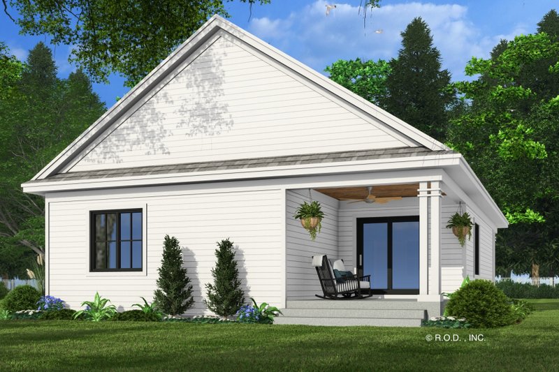 Dream House Plan - Exterior - Rear Elevation 1 for Farmhouse House Plan #51-1483 - 2 bed, 2 bath
