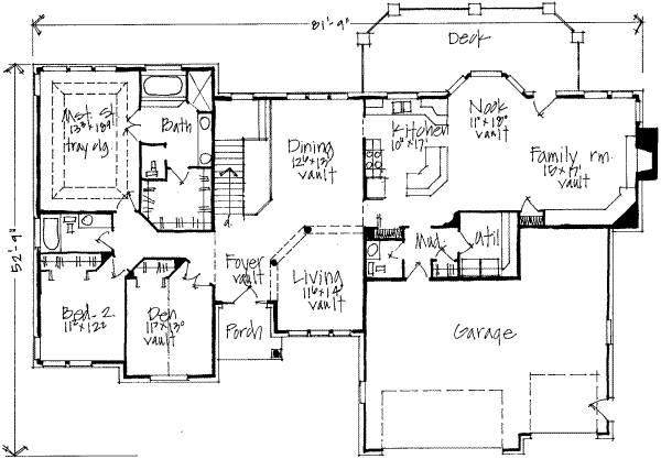 Traditional Floor Plan - Main Floor Plan #308-173