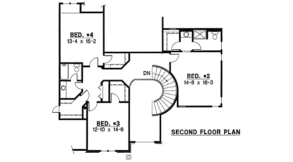 European Floor Plan - Upper Floor Plan #67-230